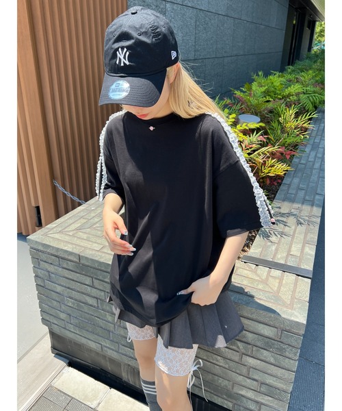 WC(ダブル シー)の「レースラインビッグTシャツ(Tシャツ/カットソー・レディース・ホワイト/ブラック・FREE)」の15枚目の写真