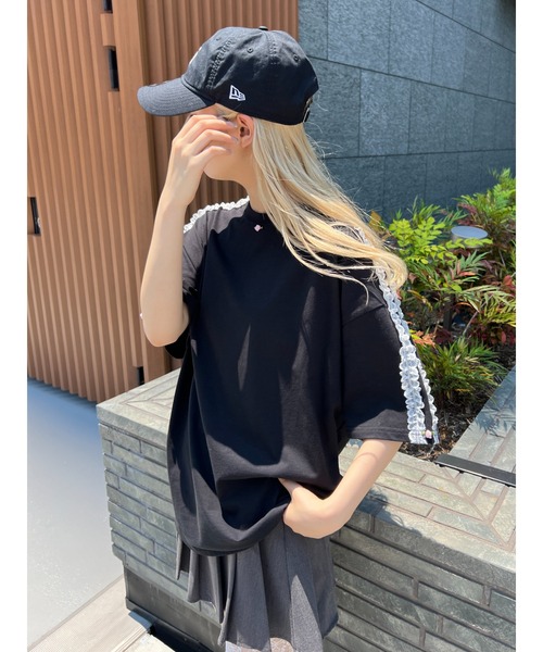 WC(ダブル シー)の「レースラインビッグTシャツ(Tシャツ/カットソー・レディース・ホワイト/ブラック・FREE)」の13枚目の写真