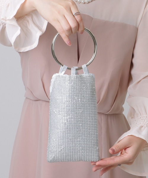 Lace Ladies(レースレディース)の「コンパクト ビジュー スリム リング ハンドバッグ(クラッチバッグ・レディース・シルバー/ブラック/ゴールド・FREE)」の16枚目の写真