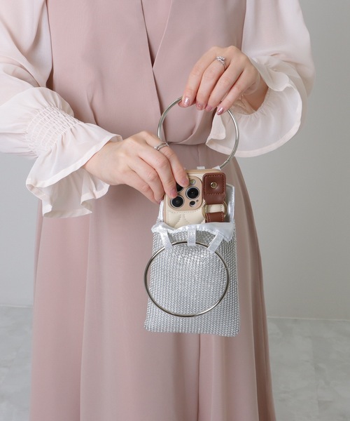 Lace Ladies(レースレディース)の「コンパクト ビジュー スリム リング ハンドバッグ(クラッチバッグ・レディース・シルバー/ブラック/ゴールド・FREE)」の21枚目の写真