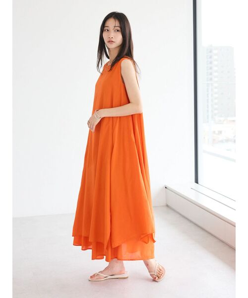 CRAFT STANDARD BOUTIQUE(クラフトスタンダードブティック)の「インド綿混フレアワンピース(ワンピース・レディース・ネイビー/オレンジ/カーキ・FREE)」の20枚目の写真
