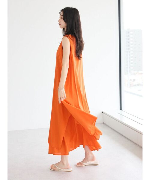CRAFT STANDARD BOUTIQUE(クラフトスタンダードブティック)の「インド綿混フレアワンピース(ワンピース・レディース・ネイビー/オレンジ/カーキ・FREE)」の21枚目の写真