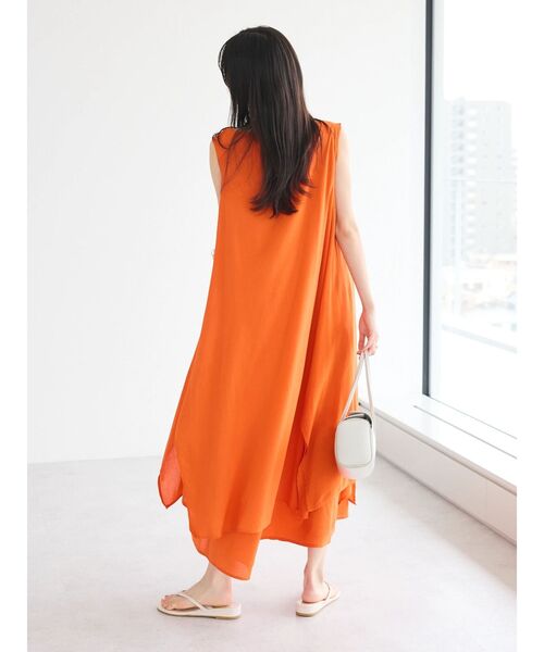 CRAFT STANDARD BOUTIQUE(クラフトスタンダードブティック)の「インド綿混フレアワンピース(ワンピース・レディース・ネイビー/オレンジ/カーキ・FREE)」の22枚目の写真