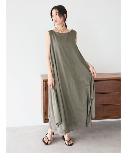 CRAFT STANDARD BOUTIQUE(クラフトスタンダードブティック)の「インド綿混フレアワンピース(ワンピース・レディース・ネイビー/オレンジ/カーキ・FREE)」の16枚目の写真