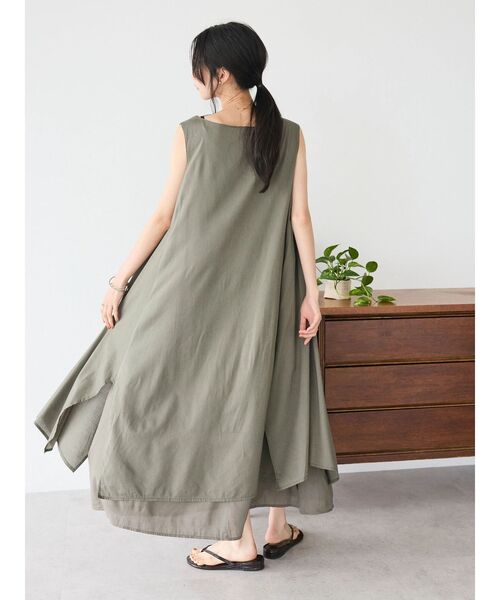 CRAFT STANDARD BOUTIQUE(クラフトスタンダードブティック)の「インド綿混フレアワンピース(ワンピース・レディース・ネイビー/オレンジ/カーキ・FREE)」の19枚目の写真