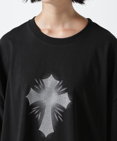 SIS（エスアイエス）の「SISseoul/エスアイエスソウル/クロスＴシャツ（Tシャツ/カットソー・レディース・ホワイト/ブラック/チャコールグレー・F）」の15枚目の写真