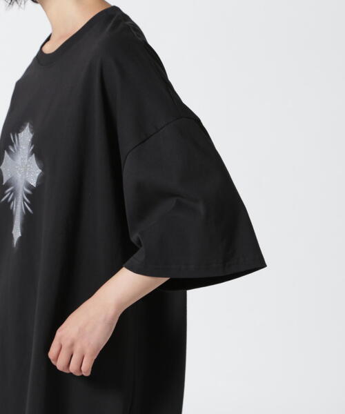 SIS（エスアイエス）の「SISseoul/エスアイエスソウル/クロスＴシャツ（Tシャツ/カットソー・レディース・ホワイト/ブラック/チャコールグレー・F）」の14枚目の写真