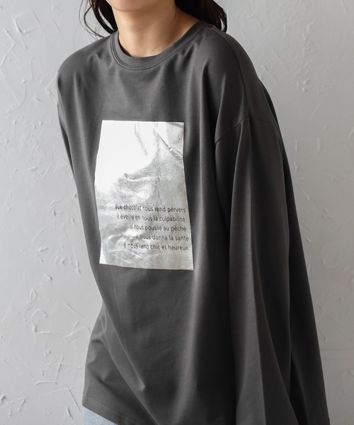箔プリントロンT（Tシャツ/カットソー）｜Bonjour Sagan