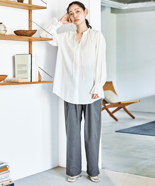 ａｎｄ ｍｙｅｒａ ストライプなスラックス（スラックス）｜and myera（アンド マイラ）