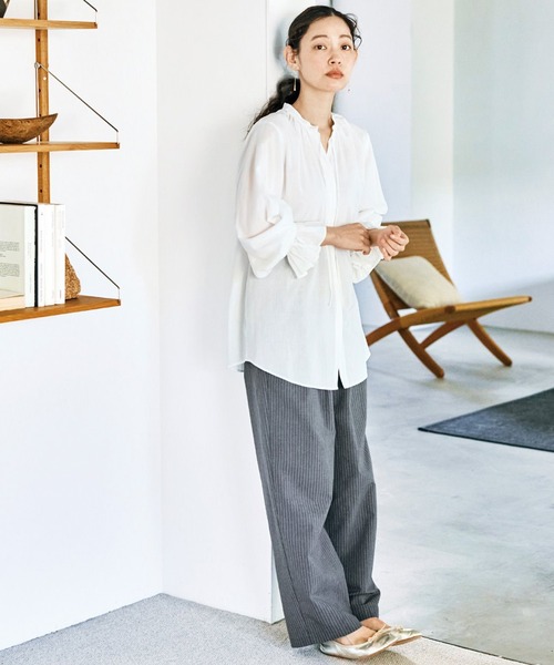 ａｎｄ ｍｙｅｒａ ストライプなスラックス（スラックス）｜and myera（アンド マイラ）