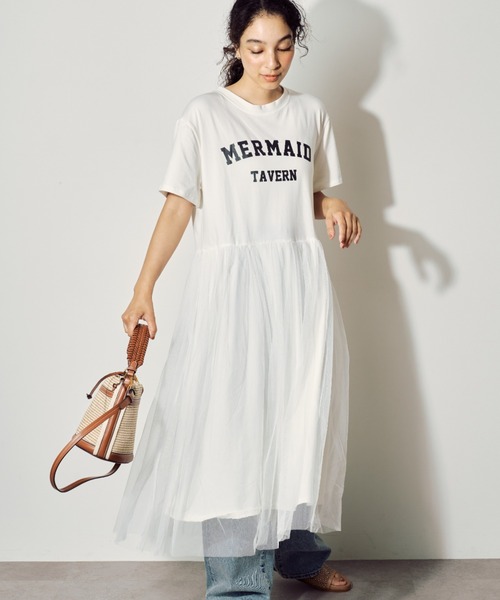 BARRETTA(バレッタ)の「ロゴTチュールワンピース(ワンピース・レディース・ブラック/グレー/ホワイト・FREE)」の2枚目の写真