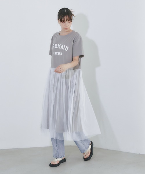 BARRETTA(バレッタ)の「ロゴTチュールワンピース(ワンピース・レディース・ブラック/グレー/ホワイト・FREE)」の22枚目の写真