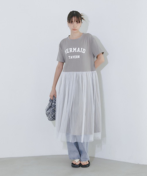 BARRETTA(バレッタ)の「ロゴTチュールワンピース(ワンピース・レディース・ブラック/グレー/ホワイト・FREE)」の21枚目の写真