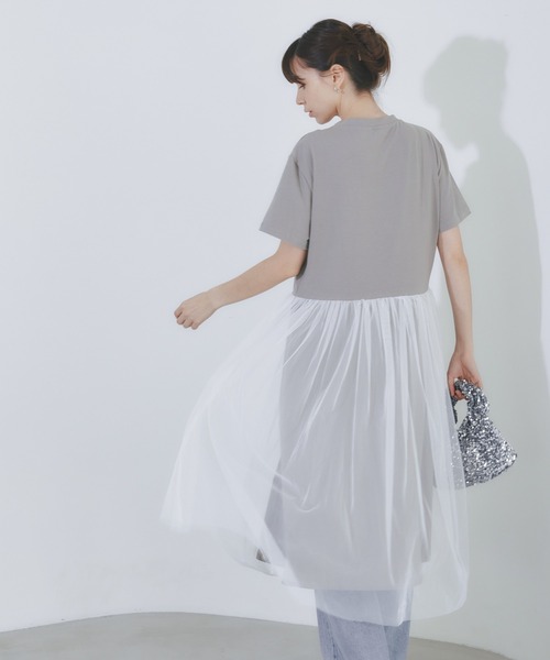 BARRETTA(バレッタ)の「ロゴTチュールワンピース(ワンピース・レディース・ブラック/グレー/ホワイト・FREE)」の19枚目の写真