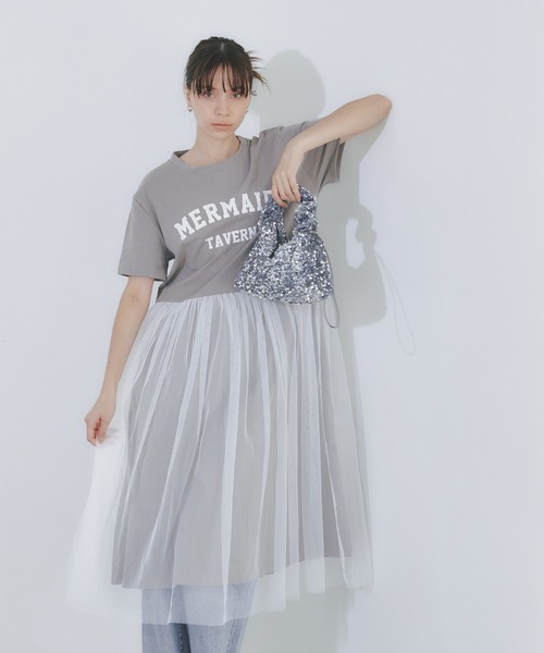 BARRETTA(バレッタ)の「ロゴTチュールワンピース(ワンピース・レディース・ブラック/グレー/ホワイト・FREE)」の18枚目の写真