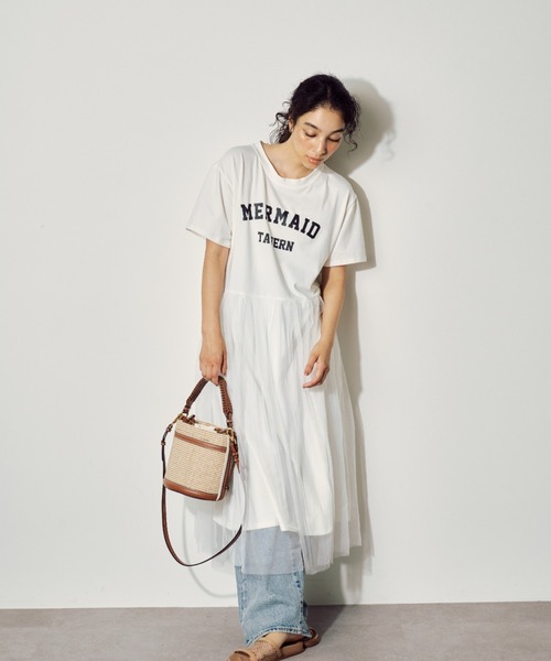 BARRETTA(バレッタ)の「ロゴTチュールワンピース(ワンピース・レディース・ブラック/グレー/ホワイト・FREE)」の9枚目の写真