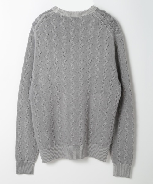 MEN'S BIGI(メンズビギ)の「5G スノー加工ケーブルクルーニット(ニット/セーター・メンズ・グリーン/ブラック/グレー/オレンジ・01/03/02)」の18枚目の写真