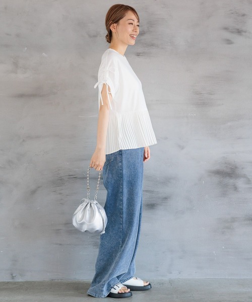 LAKOLE（ラコレ）の「スソプリーツドロスト半袖T / 136063（Tシャツ/カットソー・レディース・オフホワイト/グレー/ブラック・SMALL/MEDIUM）」の10枚目の写真