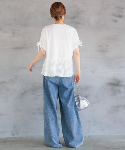 LAKOLE（ラコレ）の「スソプリーツドロスト半袖T / 136063（Tシャツ/カットソー・レディース・オフホワイト/グレー/ブラック・SMALL/MEDIUM）」の9枚目の写真