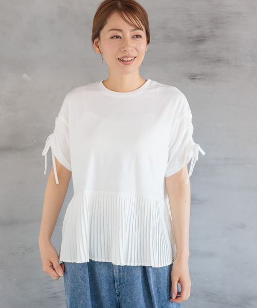 LAKOLE（ラコレ）の「スソプリーツドロスト半袖T / 136063（Tシャツ/カットソー・レディース・オフホワイト/グレー/ブラック・SMALL/MEDIUM）」の8枚目の写真