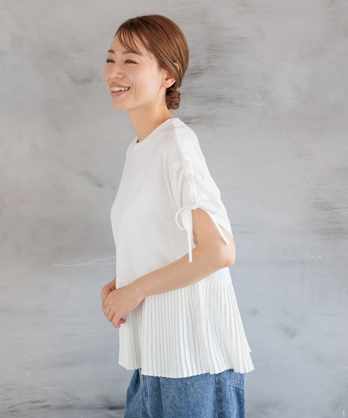 LAKOLE（ラコレ）の「スソプリーツドロスト半袖T / 136063（Tシャツ/カットソー・レディース・オフホワイト/グレー/ブラック・SMALL/MEDIUM）」の7枚目の写真