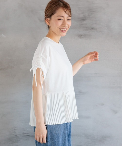 LAKOLE（ラコレ）の「スソプリーツドロスト半袖T / 136063（Tシャツ/カットソー・レディース・オフホワイト/グレー/ブラック・SMALL/MEDIUM）」の4枚目の写真