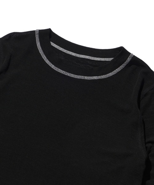 OPULENCE(オーピュレンス)の「Layered Stitch シアートップ(Tシャツ/カットソー・レディース・ブラック/ホワイト・FREE)」の5枚目の写真