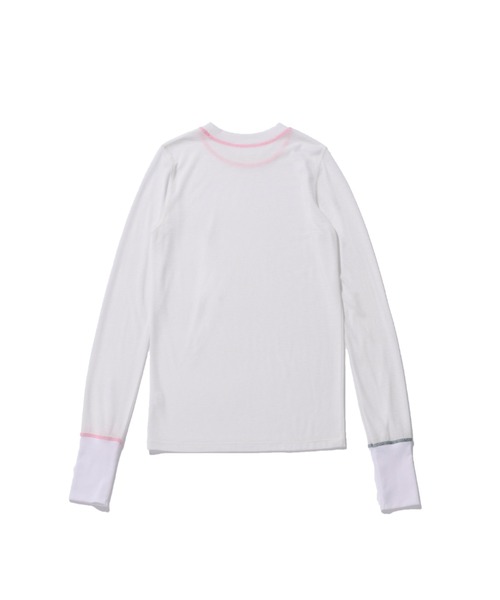 OPULENCE(オーピュレンス)の「Layered Stitch シアートップ(Tシャツ/カットソー・レディース・ブラック/ホワイト・FREE)」の9枚目の写真