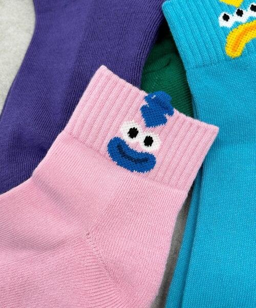 WEGO（ウィゴー）の「WEGO/モンスターアンクルソックス（ソックス/靴下・レディース・グリーン/パープル/イエロー/ブラック/サックスブルー/ライトピンク・23-25cm）」の6枚目の写真