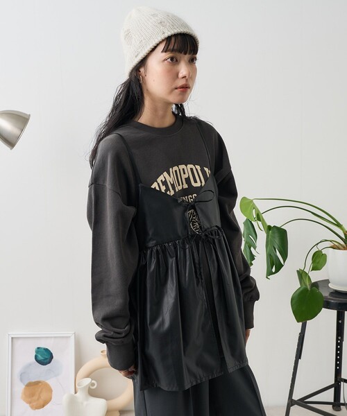 セール】フェイクレザーリボンキャミビスチェ（ワンピース）｜FREAK'S