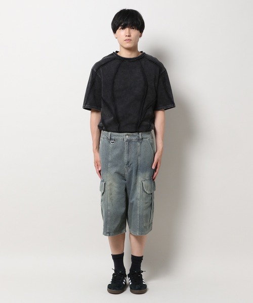 3.3 Field Trip (3.3フィールドトリップ)の「3.3 Field Trip/ワイドデニムショートパンツ(デニムパンツ・メンズ・ブルー・MEDIUM/LARGE)」の17枚目の写真