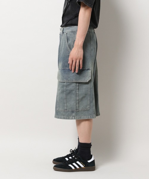 3.3 Field Trip (3.3フィールドトリップ)の「3.3 Field Trip/ワイドデニムショートパンツ(デニムパンツ・メンズ・ブルー・MEDIUM/LARGE)」の3枚目の写真