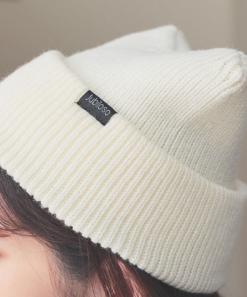 Honeys（ハニーズ）の「ネコ耳ニット帽（ニットキャップ/ビーニー・レディース・ホワイト/ピンク/ライトグレー/ブラック/ブラック×ホワイト/サックスブルー/スミクロ・FREE）」の12枚目の写真