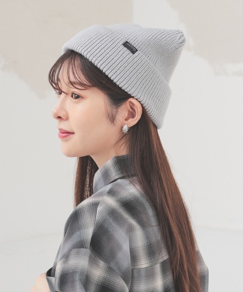 Honeys（ハニーズ）の「ネコ耳ニット帽（ニットキャップ/ビーニー・レディース・ホワイト/ピンク/ライトグレー/ブラック/ブラック×ホワイト/サックスブルー/スミクロ・FREE）」の22枚目の写真
