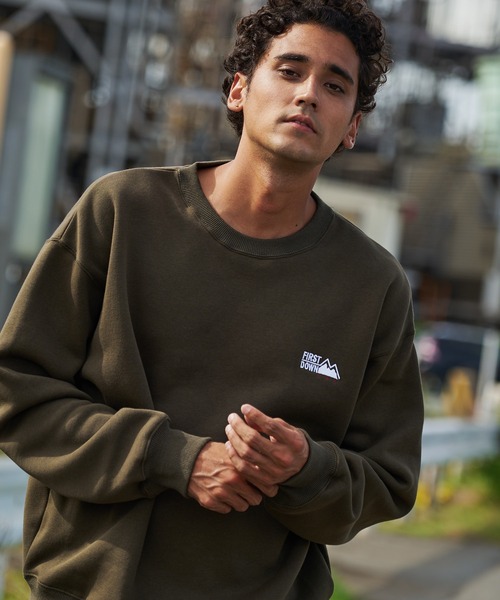 FIRST DOWN（ファーストダウン）の「ロゴ クルースウェット（スウェット・メンズ・ダークネイビー/ブラック/杢グレー/オリーブ・L/M/XL）」の3枚目の写真