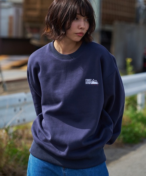 FIRST DOWN（ファーストダウン）の「ロゴ クルースウェット（スウェット・メンズ・ダークネイビー/ブラック/杢グレー/オリーブ・L/M/XL）」の4枚目の写真