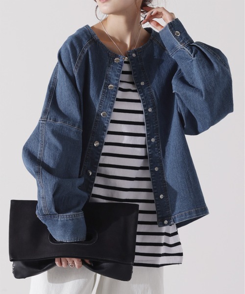今期新品⭐︎ HUMS｜デニムコンビジップブルゾン hughug