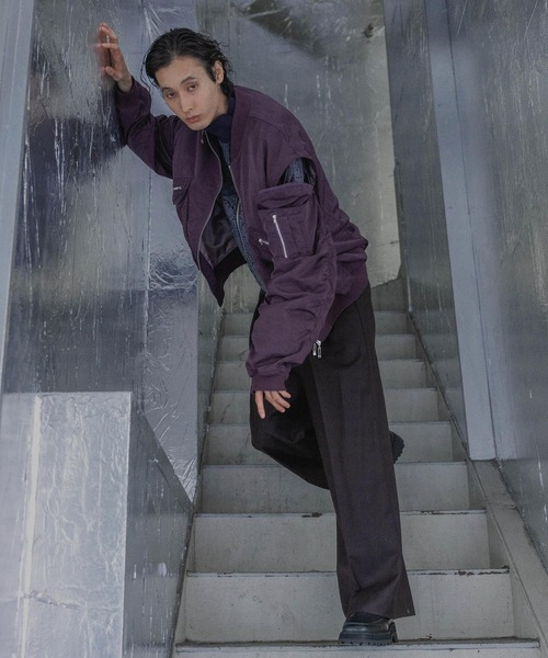 HARE（ハレ）の「【SET UP対応】2WAYショートMA-1(HARE)（MA-1・メンズ・パープル/ブラック・FREE）」の8枚目の写真