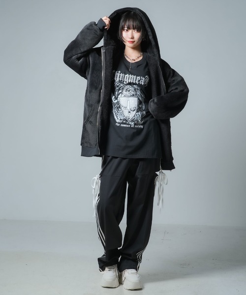 Diable baiser（ディアブルベーゼ）の「ラインリボンデザイントラックパンツ（その他パンツ・レディース・グレー/ブラック・MEDIUM）」の10枚目の写真