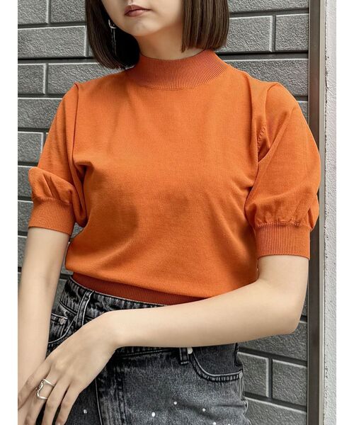 MURUA（ムルーア）の「ハーフパフスリーブニット（ニット/セーター・レディース・アイボリー/ブラック/その他1/オレンジ・FREE）」の3枚目の写真