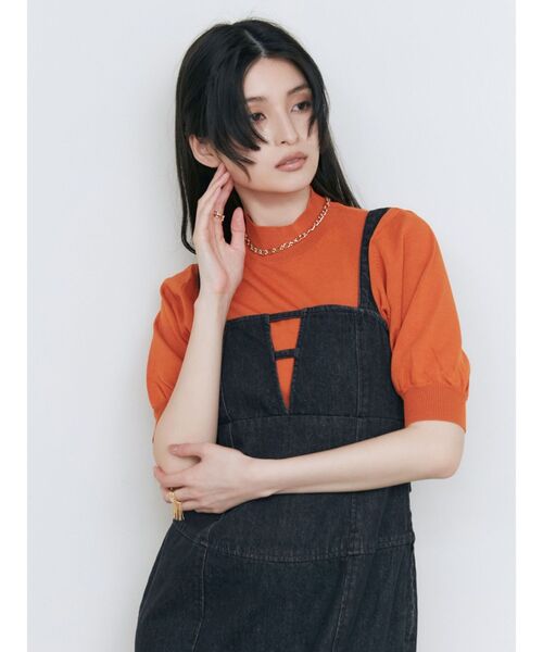 MURUA（ムルーア）の「ハーフパフスリーブニット（ニット/セーター・レディース・アイボリー/ブラック/その他1/オレンジ・FREE）」の16枚目の写真