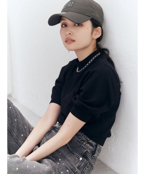 MURUA（ムルーア）の「ハーフパフスリーブニット（ニット/セーター・レディース・アイボリー/ブラック/その他1/オレンジ・FREE）」の19枚目の写真