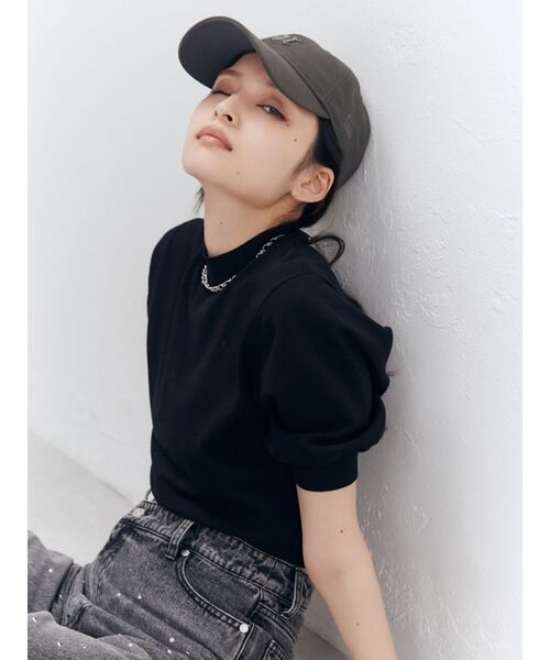 MURUA（ムルーア）の「ハーフパフスリーブニット（ニット/セーター・レディース・アイボリー/ブラック/その他1/オレンジ・FREE）」の20枚目の写真