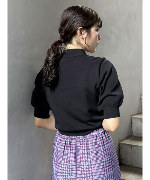 MURUA（ムルーア）の「ハーフパフスリーブニット（ニット/セーター・レディース・アイボリー/ブラック/その他1/オレンジ・FREE）」の8枚目の写真