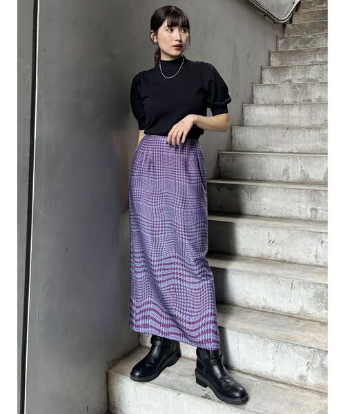 MURUA（ムルーア）の「ハーフパフスリーブニット（ニット/セーター・レディース・アイボリー/ブラック/その他1/オレンジ・FREE）」の9枚目の写真