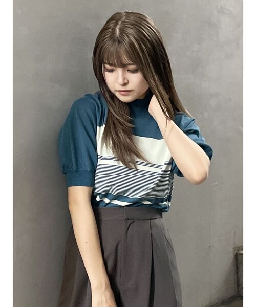 MURUA（ムルーア）の「ハーフパフスリーブニット（ニット/セーター・レディース・アイボリー/ブラック/その他1/オレンジ・FREE）」の10枚目の写真