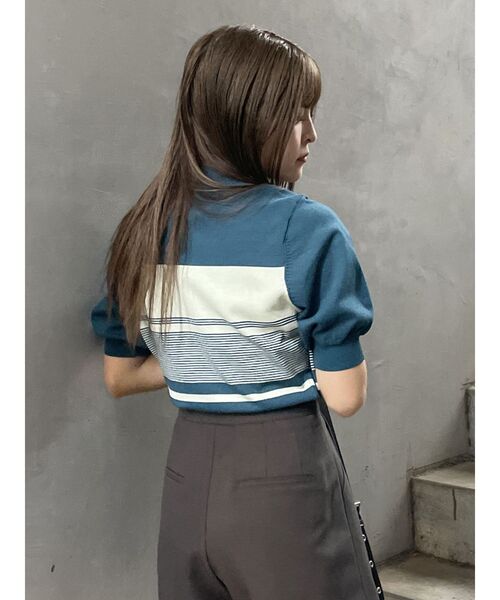 MURUA（ムルーア）の「ハーフパフスリーブニット（ニット/セーター・レディース・アイボリー/ブラック/その他1/オレンジ・FREE）」の11枚目の写真