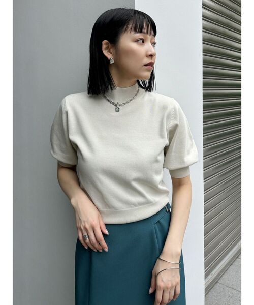 MURUA（ムルーア）の「ハーフパフスリーブニット（ニット/セーター・レディース・アイボリー/ブラック/その他1/オレンジ・FREE）」の13枚目の写真