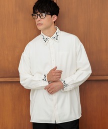 襟カフス刺繍長袖シャツ / 139954