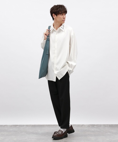 LAKOLE（ラコレ）の「襟カフス刺繍長袖シャツ / 139954（シャツ/ブラウス・メンズ・ブラック/ホワイト/グリーン・MEDIUM/LARGE/X-LARGE）」の8枚目の写真